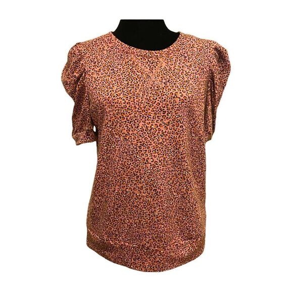 Who‎ What Wear Pink Cheetah Print Top - Picture 1 of 10